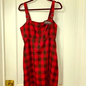 Hot Topic buffalo plaid buckle strap dress XL NWT